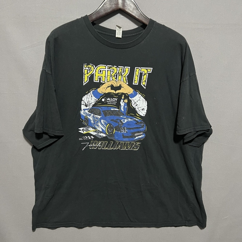 Park It Williams Gildan Shirt Mens 3XL Black Racing Car Graphic Tee T-Shirt